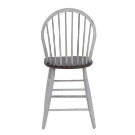 Liberty Furniture Industries - Farmhouse Windsor Back Counter Chair in Two Tone w/ Wood Tone Top - White