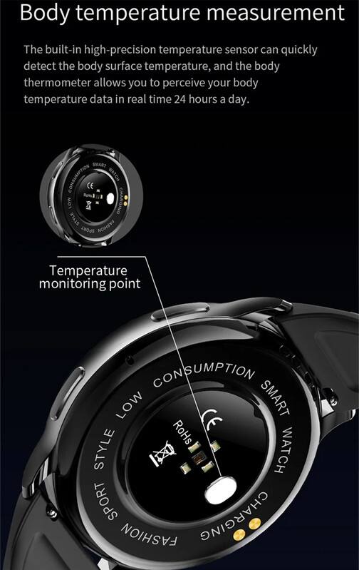 Body temperature measurement

The built-in high-precision temperature sensor can quickly detect the body surface temperature, and the body thermometer allows you to perceive your body temperature data in real time 24 hours a day.

Temperature monitoring point

SMART CONSUMPTION WATCH CE Rois LOW CHARGING STYLE FASHION SPORT

Temperature monitoring point

SMART CONSUMPTION WATCH CE Rois LOW CHARGING STYLE FASHION SPORT