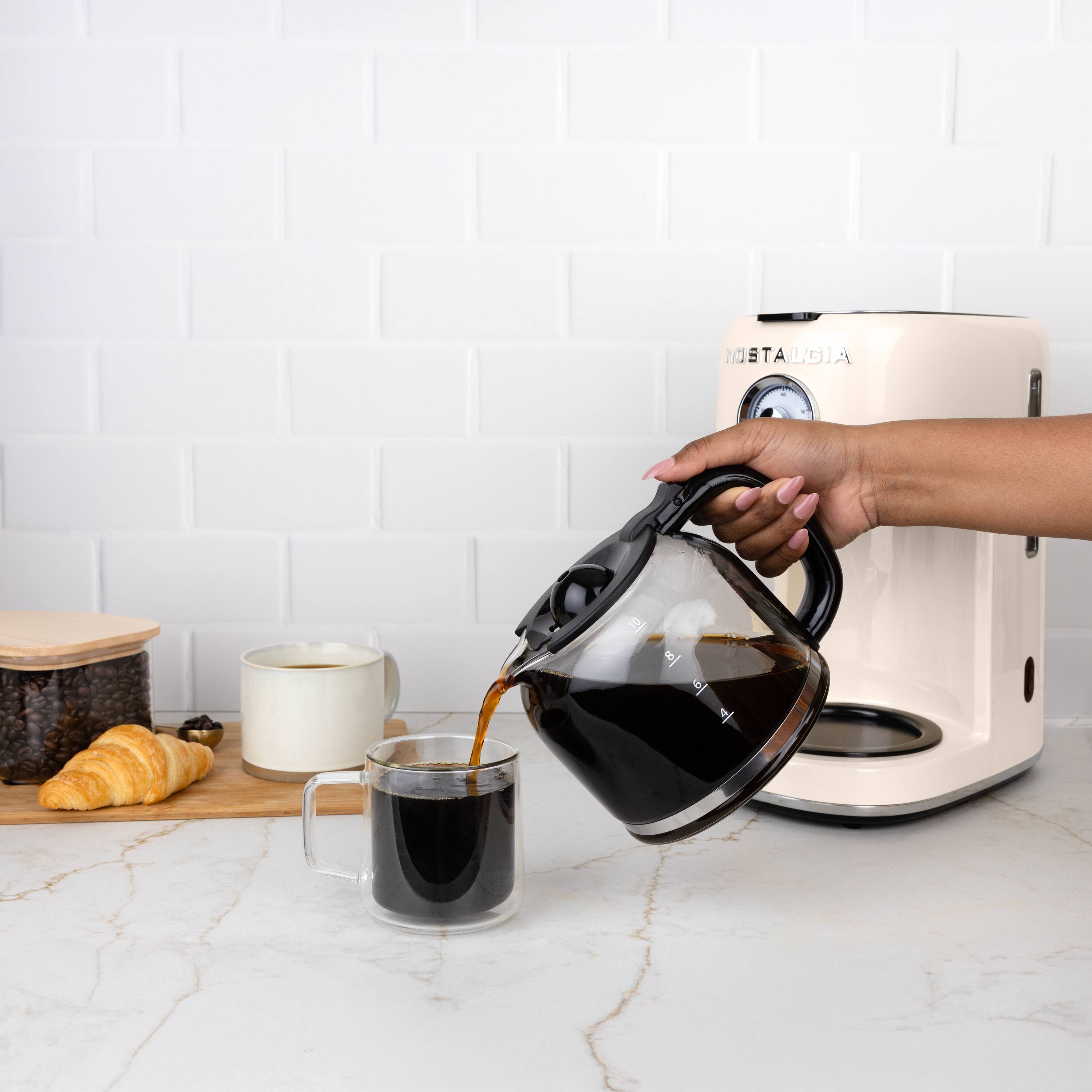 Alt View 2. Nostalgia - Classic Retro 10 Cup Coffee Maker - Oatmeal.