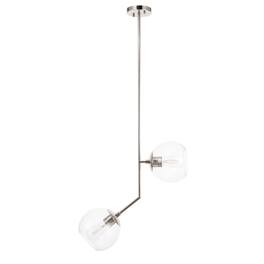 Living District - Ryland 2 Light Pendant - Chrome And Clear Glass