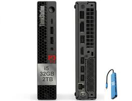 Lenovo - Upgraded - ThinkStation Desktop Mini PC P3 Tiny Workstation - Intel Core i5-14500 with 32GB Memory - 2TB SSD - WIFI - Win 11Pro