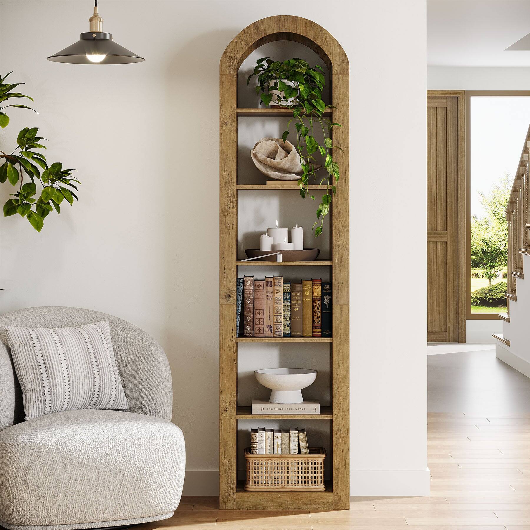 Tribesigns Bookshelf with Engineered Wood Construction and Book and ...