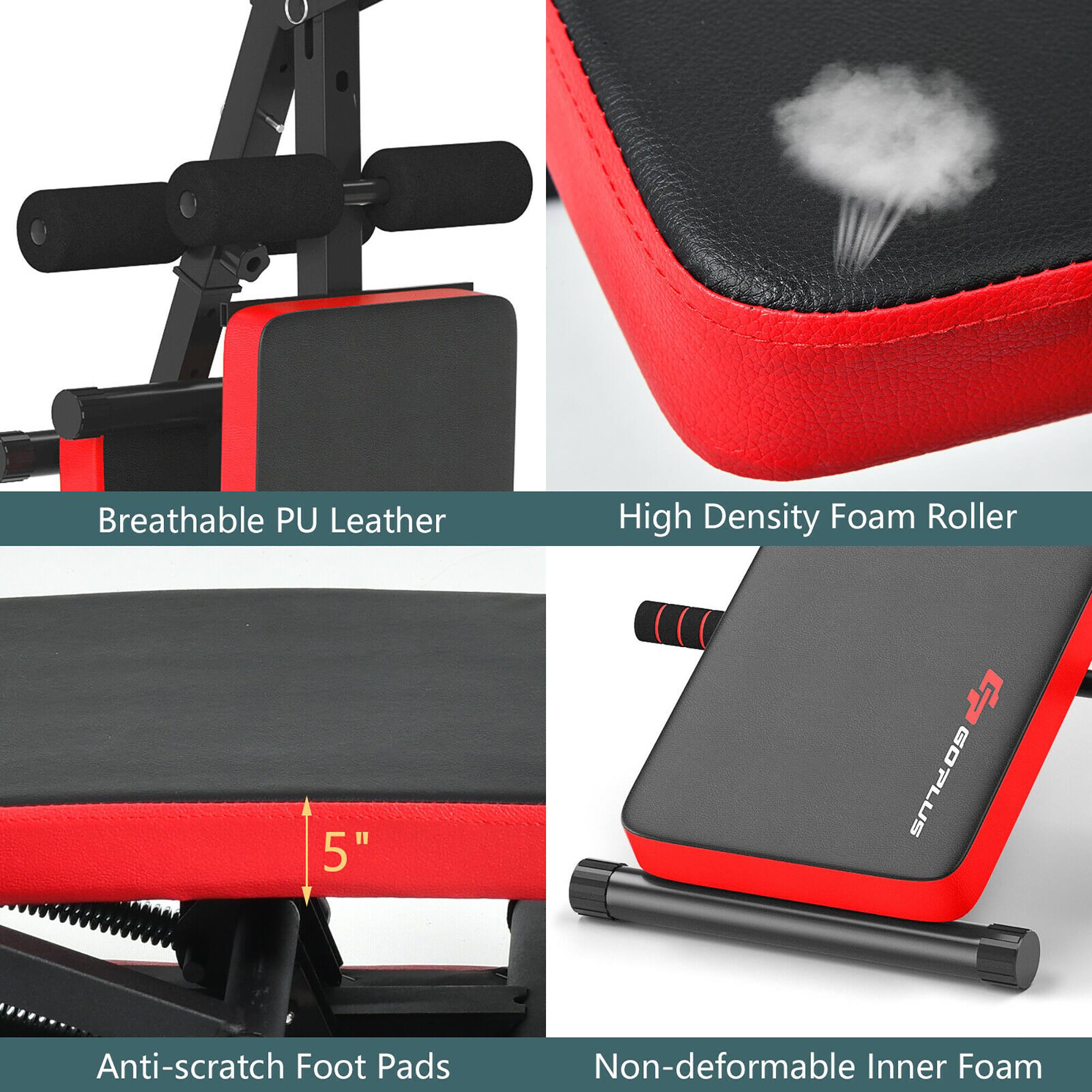 The text on the image is grouped and corrected as follows:
1. Breathable PU Leather High Density Foam Roller 5"
2. Anti-scratch Foot Pads
3. Non-deformable Inner Foam