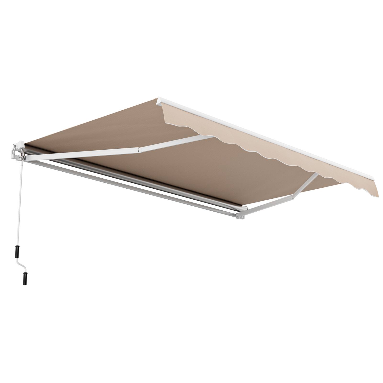 Alt View 9. Costway - Costway 13x8.2ft Patio Retractable Awning Heavy-Duty Aluminum Adjustable Shelter Outdoor - Beige.