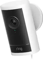 Ring - Outdoor Cam Pro Power Over Ethernet, Retinal 4K video, 10x Zoom, Low-Light Sight full-color in near dark - White - Front_Zoom
