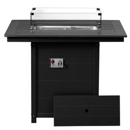 WestinTrends - Helios 46" Modern Outdoor Patio Gas Propane Rectangle Fire Pit Table - Black