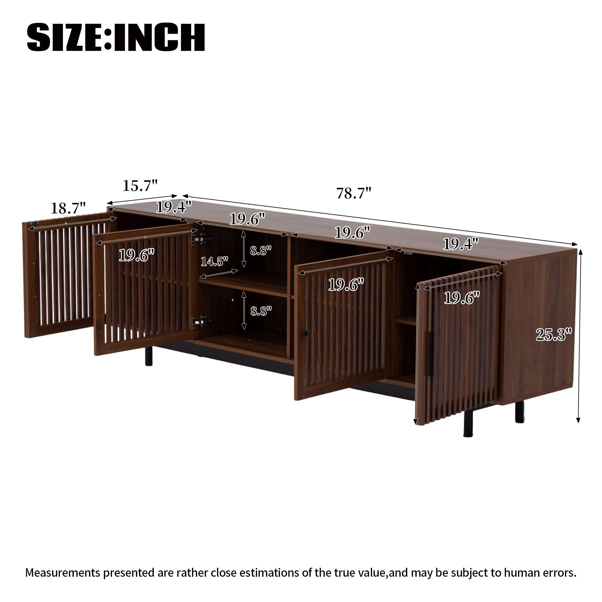 SIZE: INCH

18.7"  
15.7" 19.4" 19.6" 19.6" 8.8" 14.5" 8.8"  
78.7" 19.6" 19.6"  
19.4" 19.6"  
25.3"  

Measurements presented are rather close estimations of the true value, and may be subject to human errors.