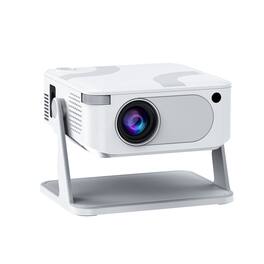 Cluzine - White 720P Smart Multimedia Projector, Android 11, Wi-Fi 6, BT 5.0, Low Noise 25dB