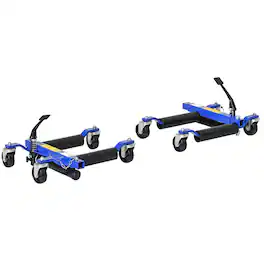Durhand - Hydraulic Wheel Dolly Tire Jack with Ratcheting Foot Pedal for Vehicle Positioning for Car Truck RV Trailer - Blue