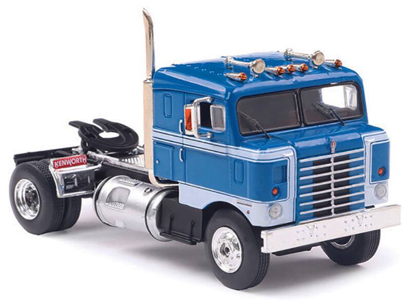 Angle. IXO - 1950 Kenworth Bullnose Truck Tractor Blue with White Stripes 1/64 Diecast Model by IXO Models - Blue with White.