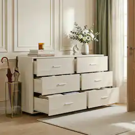 Aheaplus - 2-Pack Wooden Closet Organizer - 3 Drawers, Multifunctional Bedside Nightstand for Bedroom - White Oak