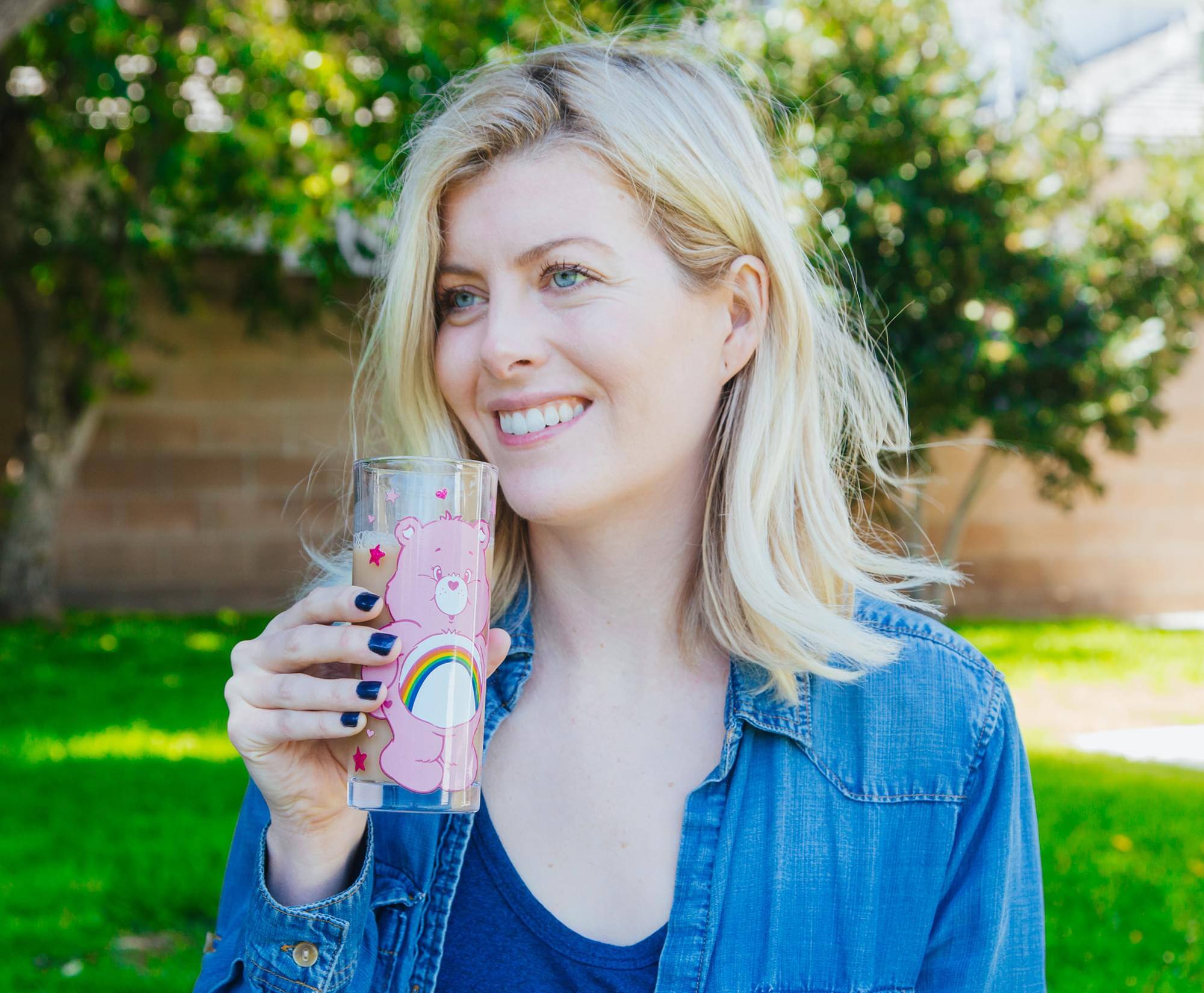 Alt View 5. Care Bears - Care Bears 4-Piece Tumbler Glass Set | Each Holds 10 Ounces - Pink.