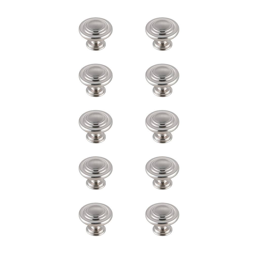 Alt View 2. Elegant Decor - Minu 1.3" Diameter Brushed Nickel Mushroom Knob Multipack (Set of 10) - Brushed Nickel.