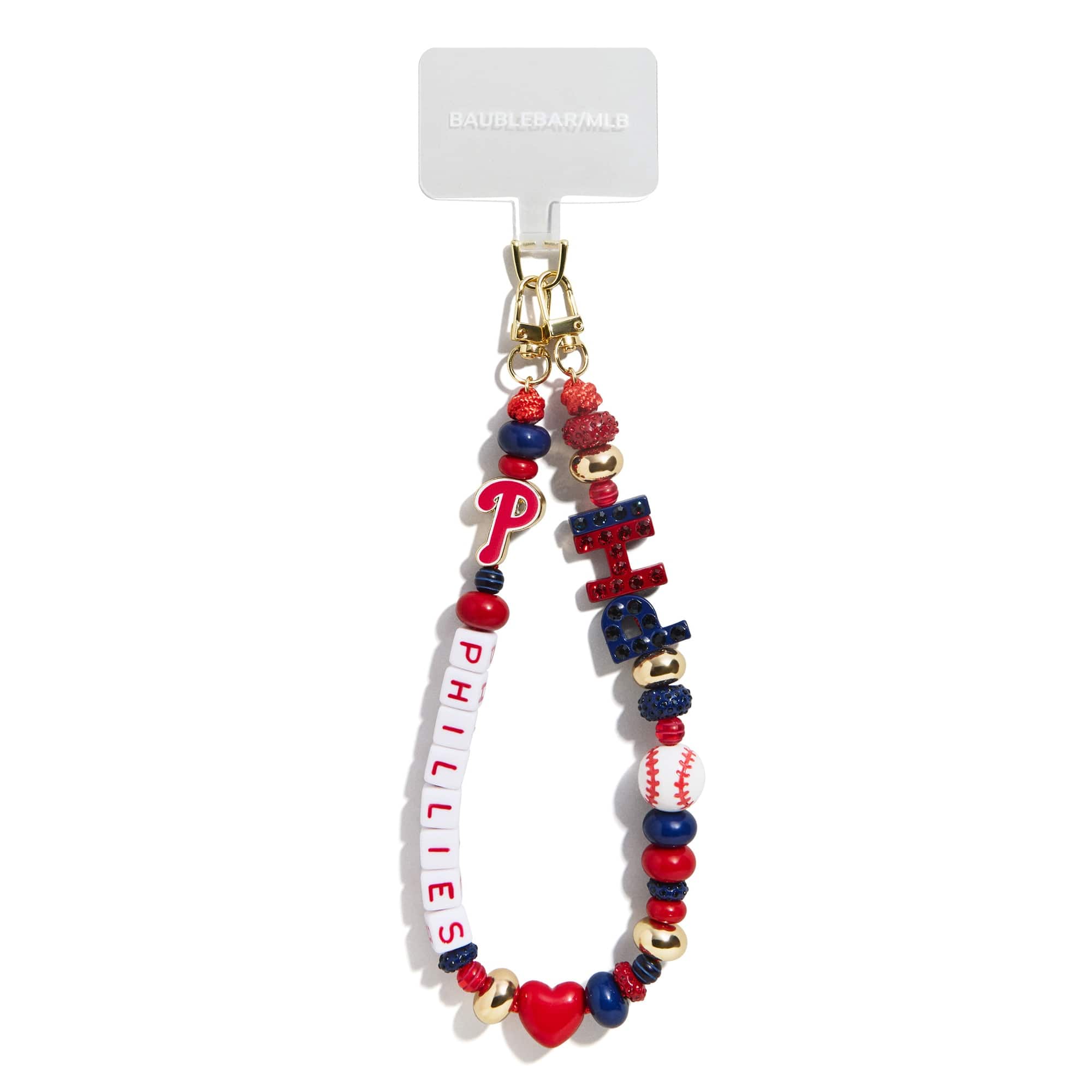 BaubleBar - Philadelphia Phillies Beaded Phone Charm - Multicolor price history on PriceWatchPro