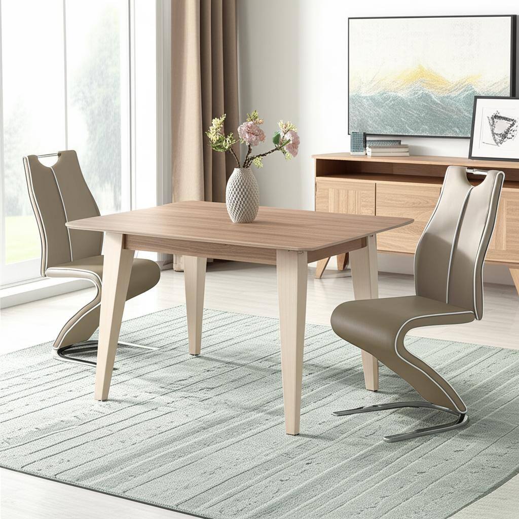 Angle. Hivvago - Hivvago Set of Two Upholstered Faux Leather Dining Parsons Chairs - Brown.