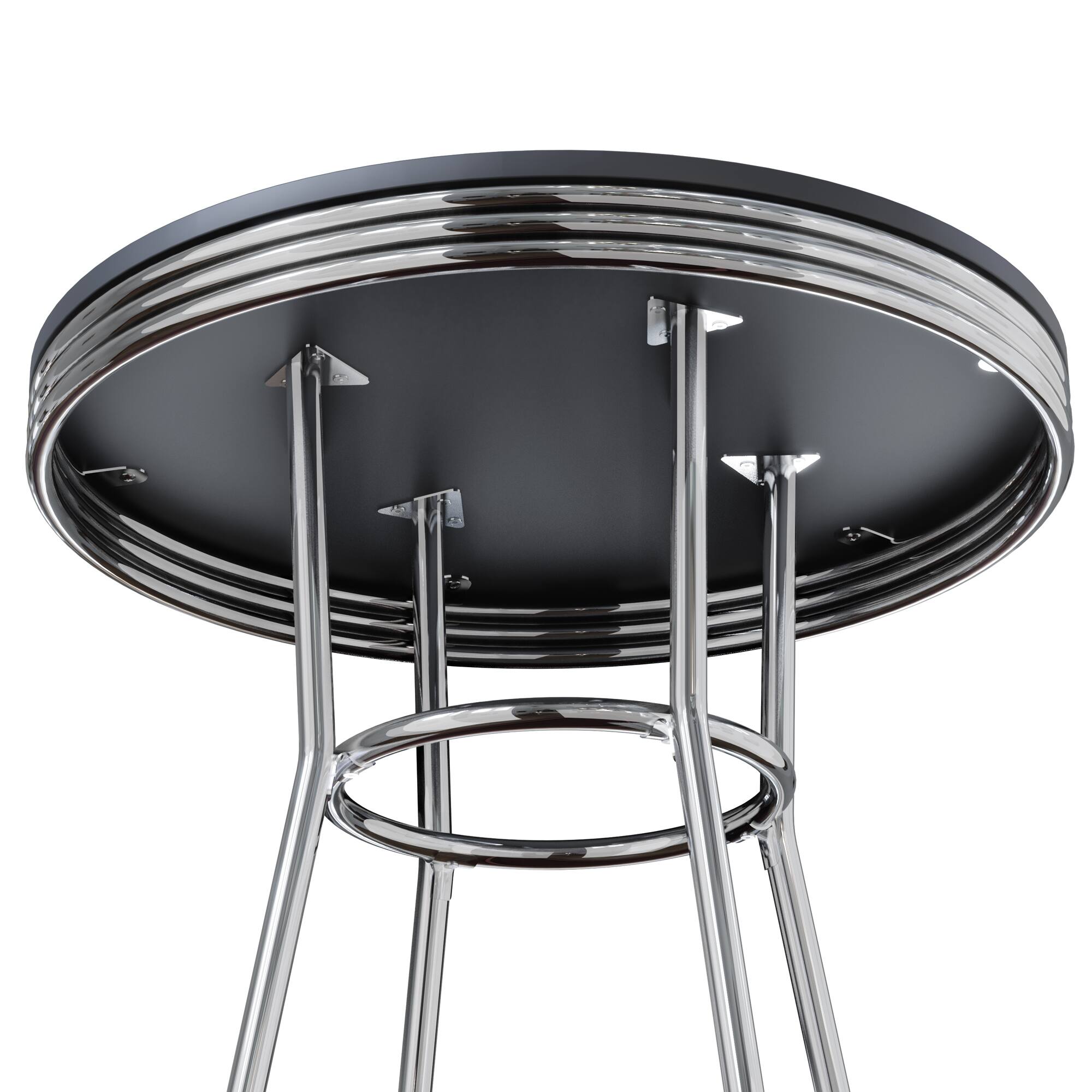 Alt View 5. Winsome Wood - Summit Round High Table - Black/Bright Chrome.