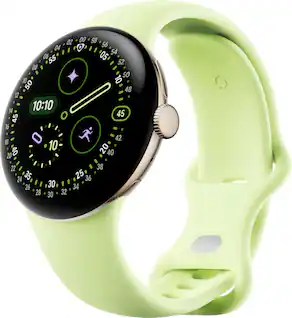 Google - Pixel Watch 4 (41mm) - Wi-Fi - Champagne Gold Case - Lemongrass Band - (2025)