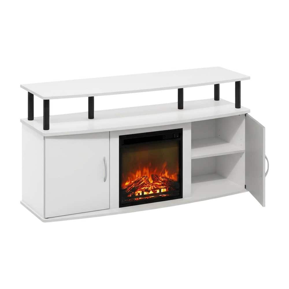 FurniFact - Fireplace Entertainment Center, Doors, Storage Cabinet, Up to 55-Inch TV - White price history on PriceWatchPro