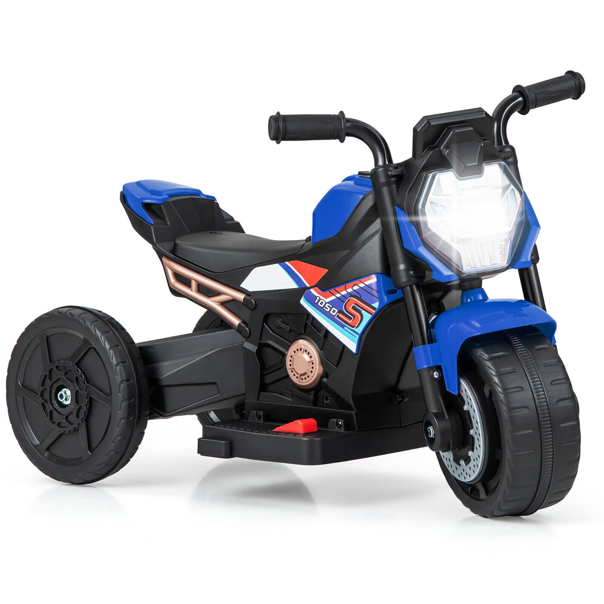 Alt View 9. Gymax - Gymax 2-in-1 Kids Electric Motorcycle w/ Detachable Training Wheels Headlight & Horn Blue - Blue.