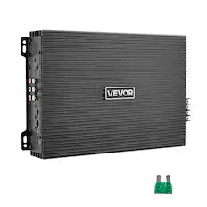 Front. VEVOR - 4 Channel Car Audio Amplifier 2 Ohm Stable Bridgeable Class A/B Full Range Amp Max Power 4 x 200W @ 4 Ohm / 4 x 400W - Titanium Gray.