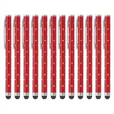 Front. Unique Bargains - Stylus Pens for Touch Screens, 12pcs High Precision Universal Bling Metal Capacitive Pen for Touch Screen Devices Phone - Red.