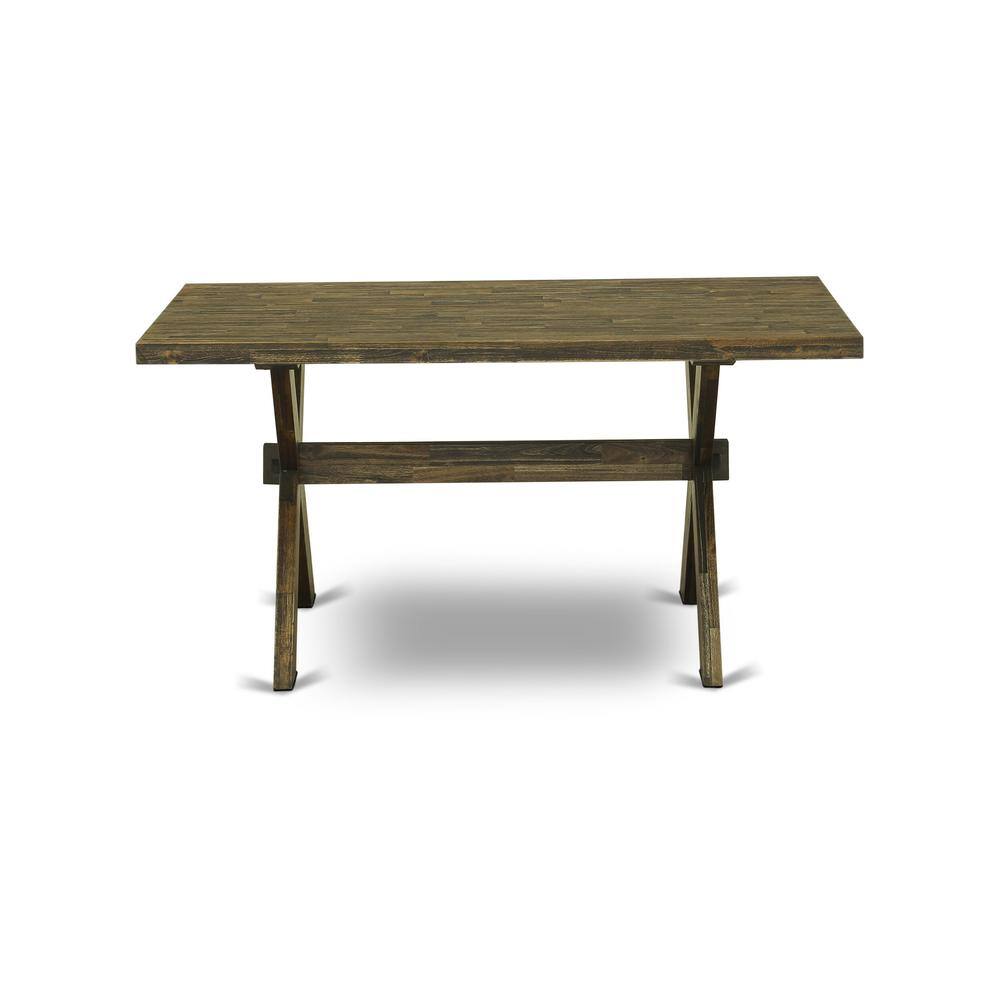 Alt View 1. East West Furniture - X776MZ748-5 - 5-Pc Modern Dining Set - 4 Parson Chairs and 1 Dining Table (Distressed Jacobean Finish) - Multi-Color.