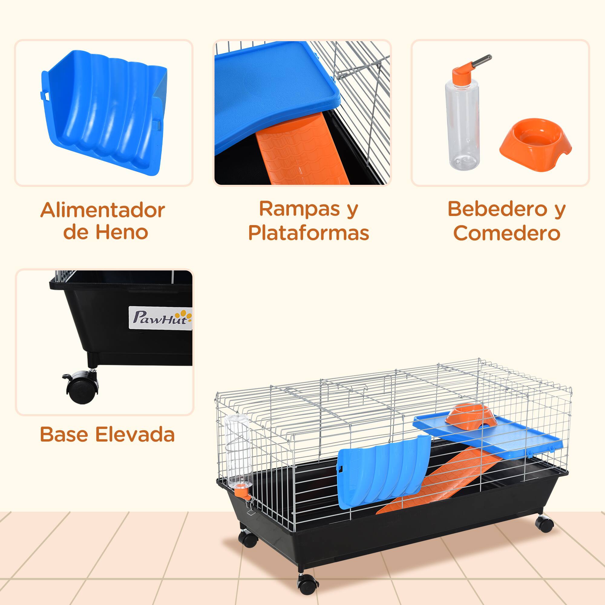Alimentador de Heno  
Rampas y Plataformas  
Bebedero y Comedero  
Base Elevada