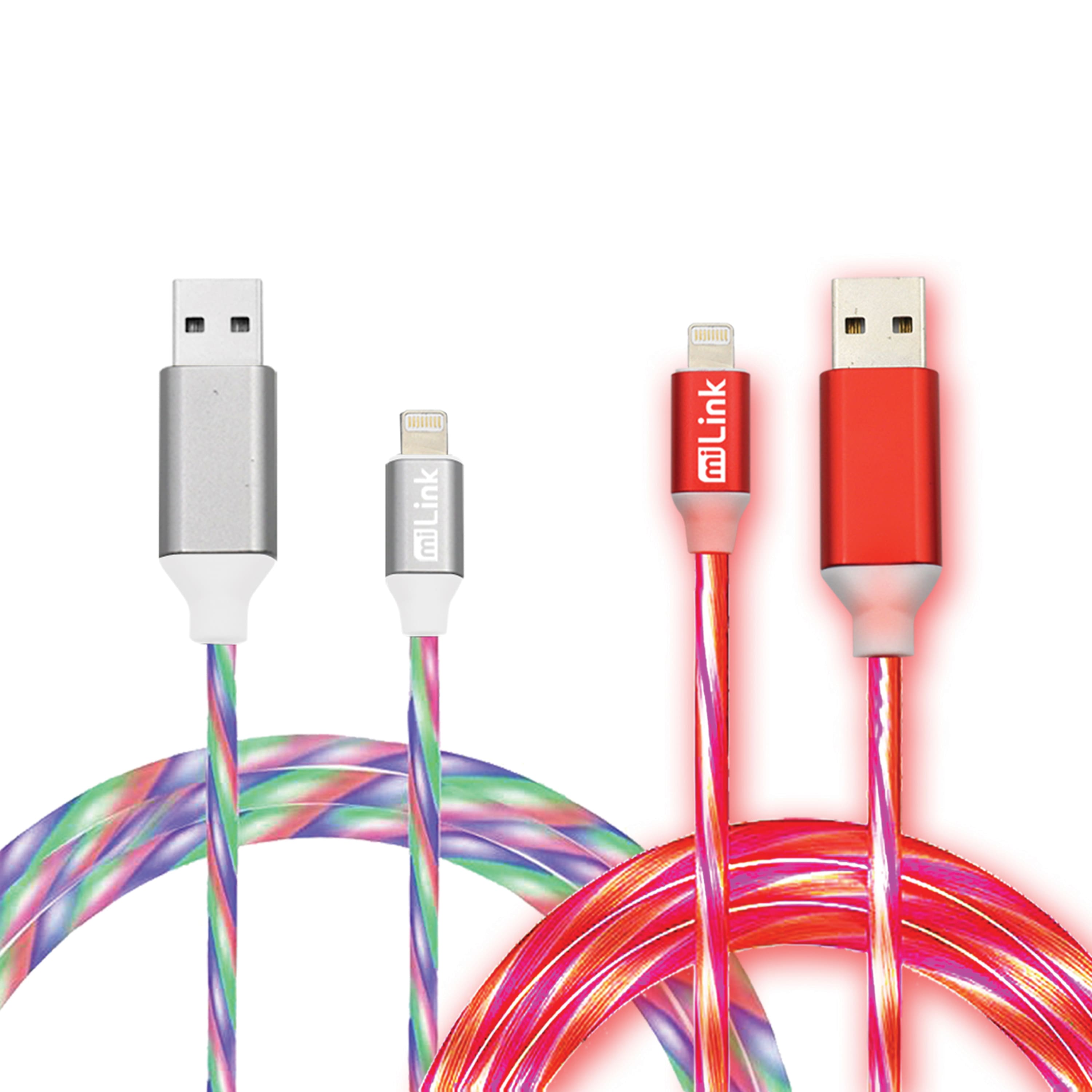 miLink - 2-Pack 6’ Lighted iPhone Charging Cable