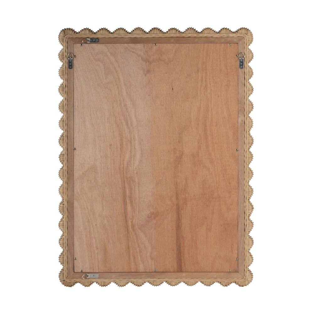 Front. Butler Specialty - Flora Rattan Scalloped Wall Mirror - Light Brown.