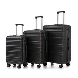 BreeBe - HIFINE TOURIST 3-Piece ABS Spinner Wheel Luggage Set 20'/24'/28', Carry-On Suitcases with Matching Colors and Lock - Dark
