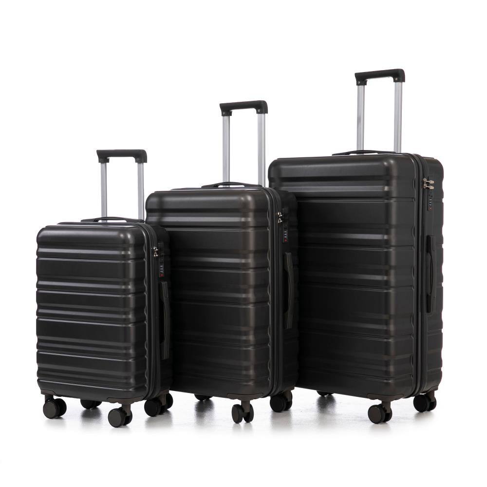 Front. BreeBe - HIFINE TOURIST 3-Piece ABS Spinner Wheel Luggage Set 20'/24'/28', Carry-On Suitcases with Matching Colors and Lock - Dark.