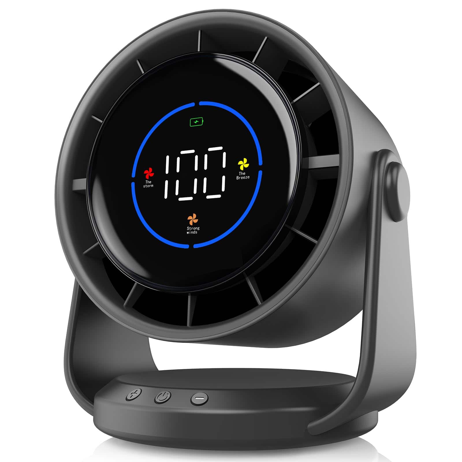 "PRIMEPLUS - Desk Fan Turbo 100-Speed Digital, Low Noise 105° Tilt, 7.5"" Rechargeable Wall-Mounted for Home Office Travel - Gray" price history on PriceWatchPro