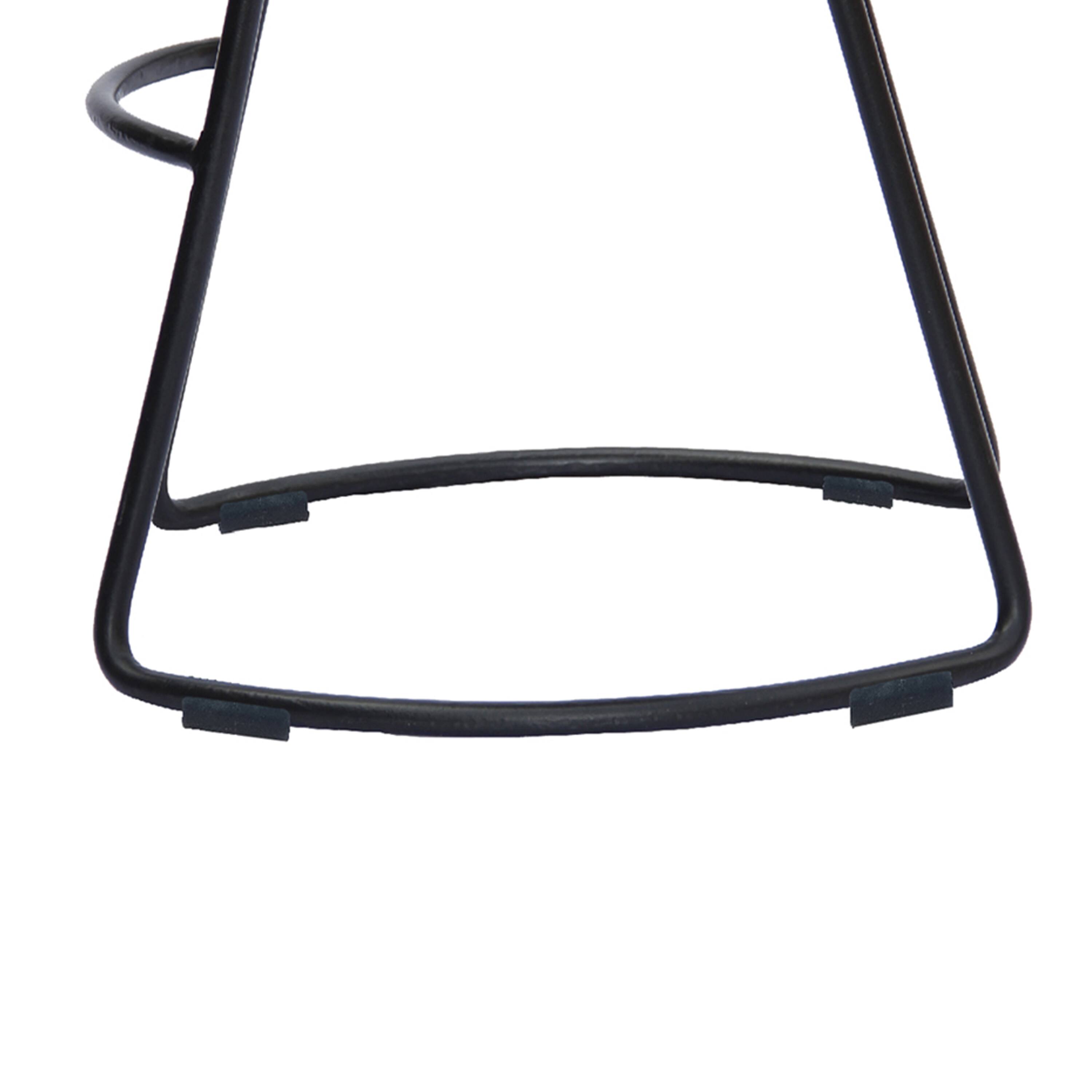 Alt View 3. Manhattan Lane - Ela 30 Inch Mango Wood Bar Stool, Saddle Seat, Iron Frame - Brown and Black.