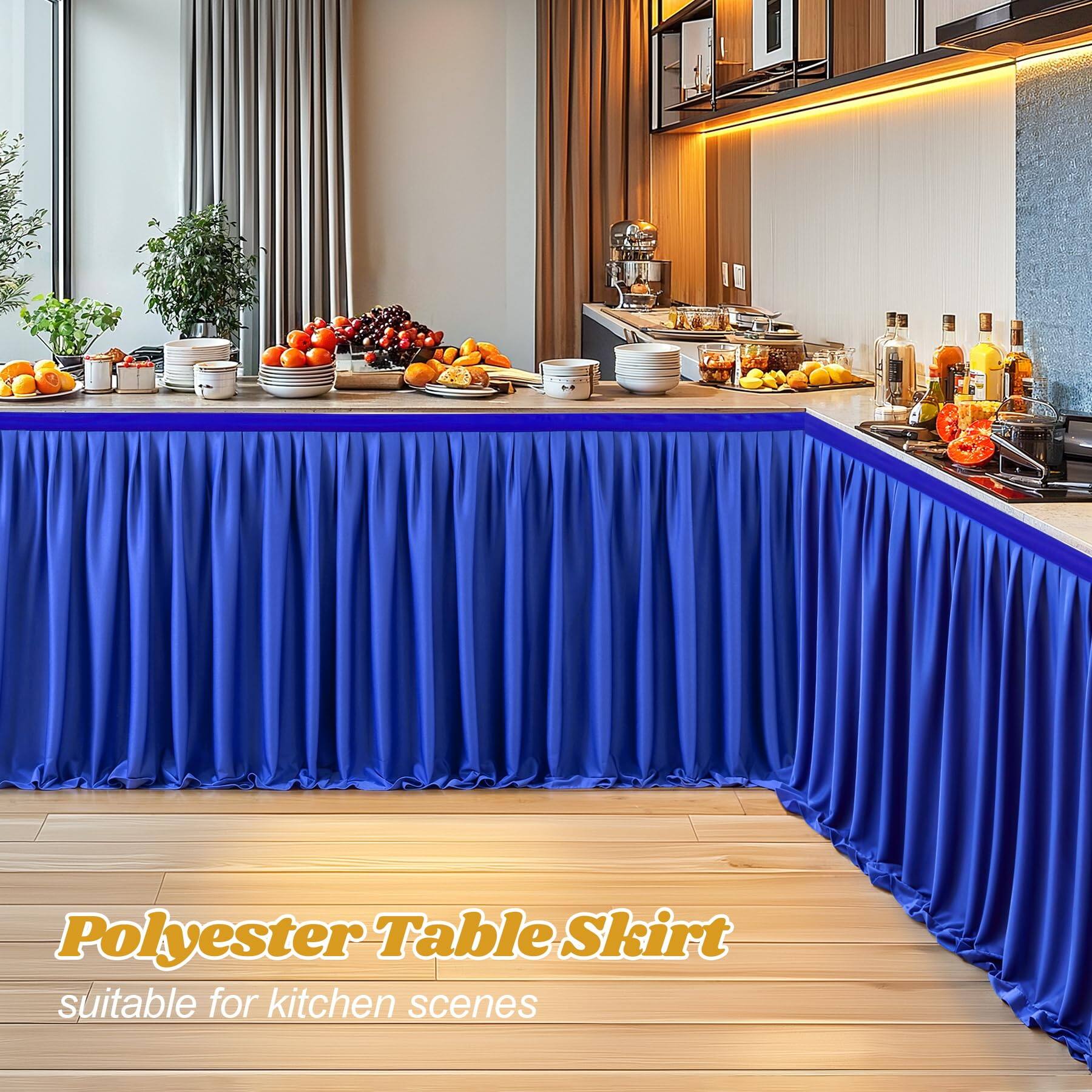 Polyester Table Skirt  
suitable for kitchen scenes
