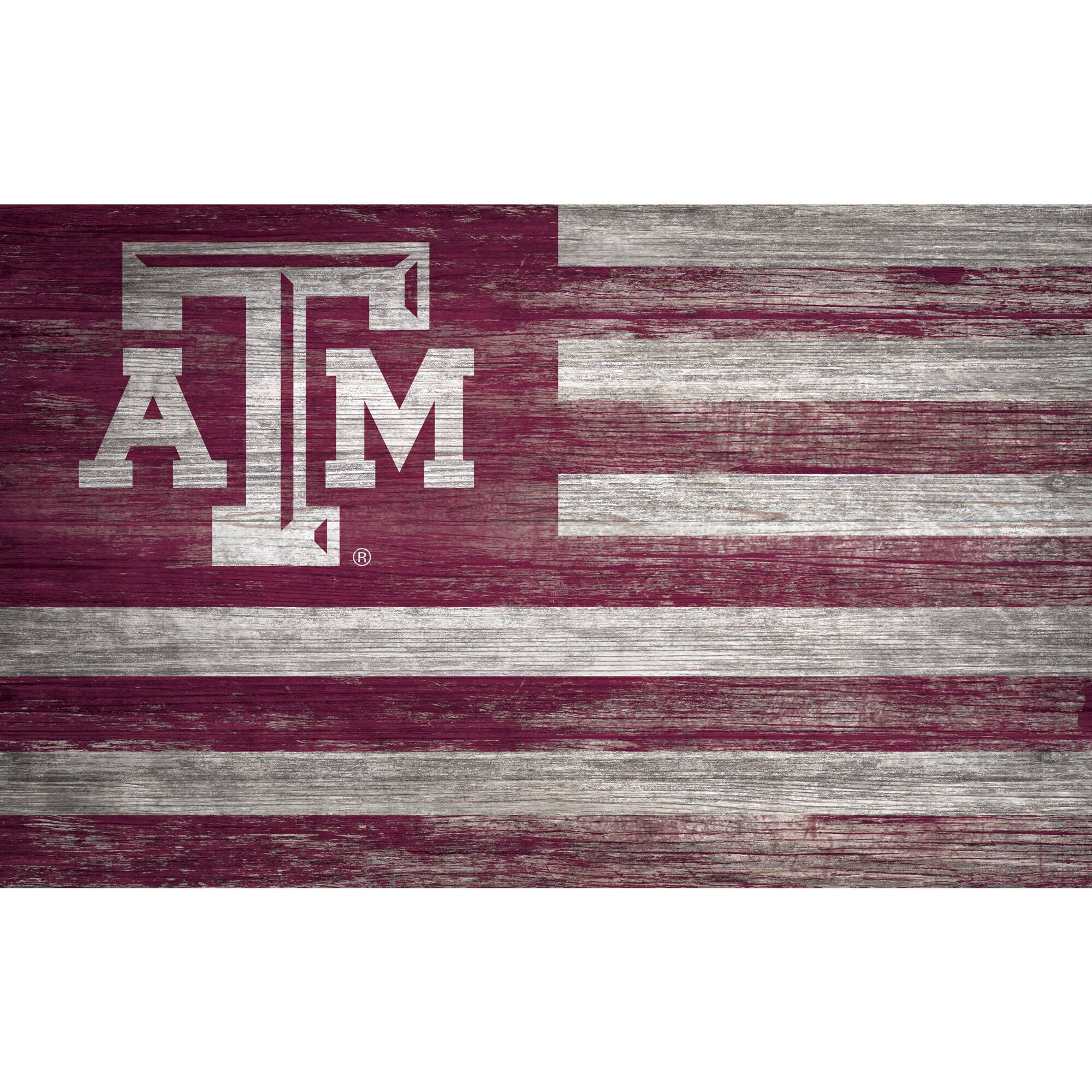 Texas A&M Aggies 11'' x 19'' Distressed Flag Sign