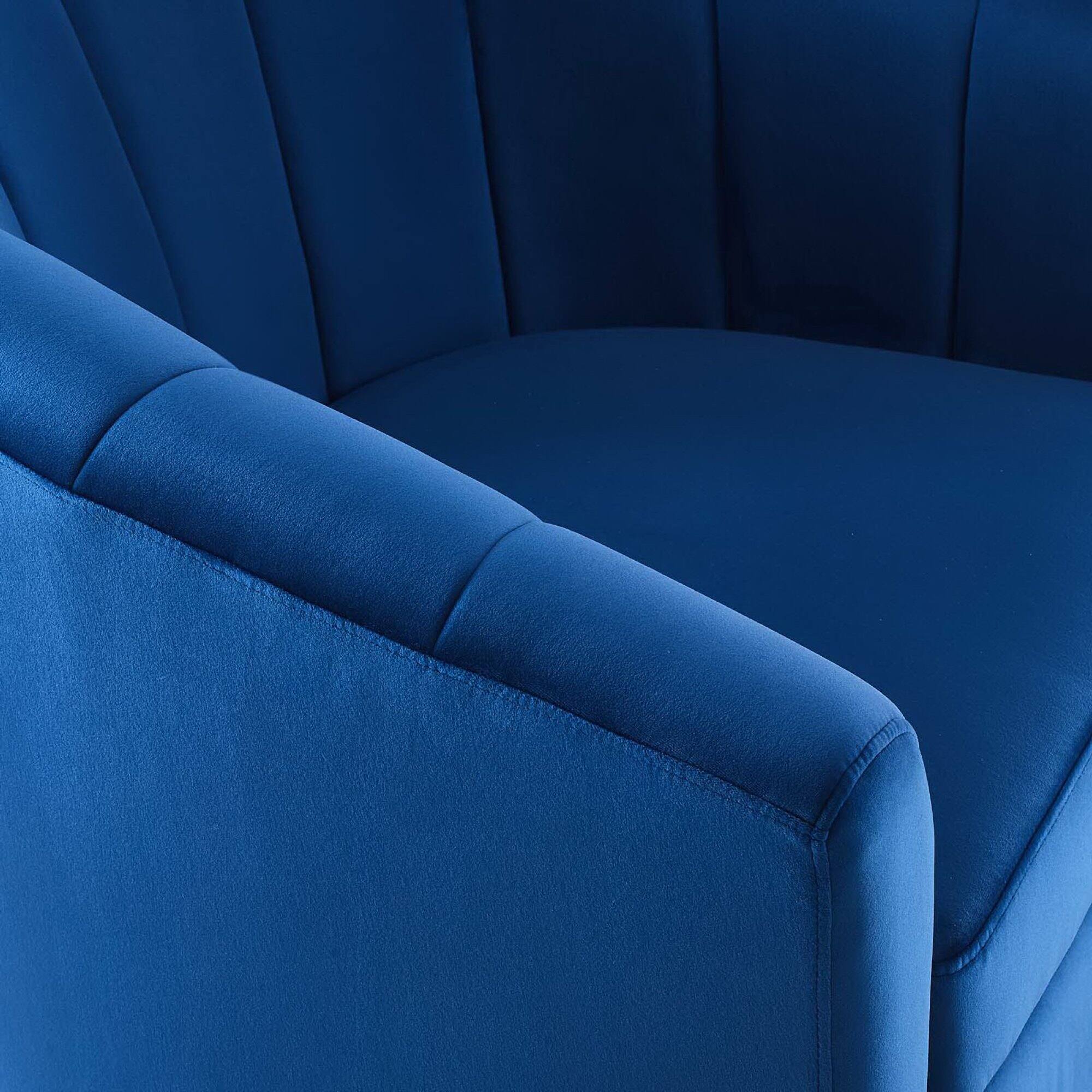 Back. Modway - Prospect Performance Velvet Swivel Armchair by Modway - Blue.