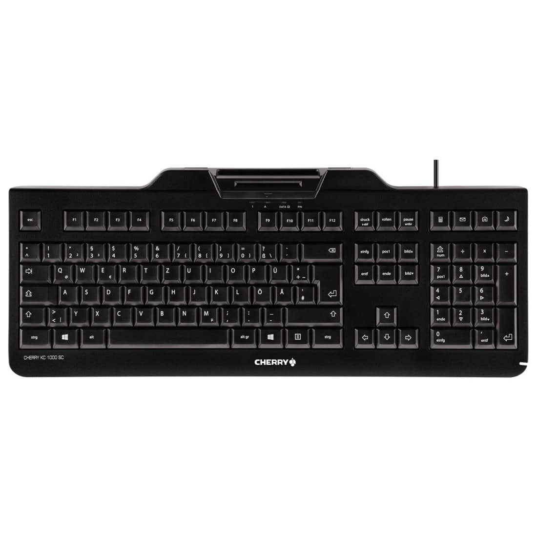 CHERRY - KC 1000 SC Keyboard - Cable Connectivity - White Box - USB Interface - 104 Key - English [US] - QWERTY Keys Layout - Mec - Black