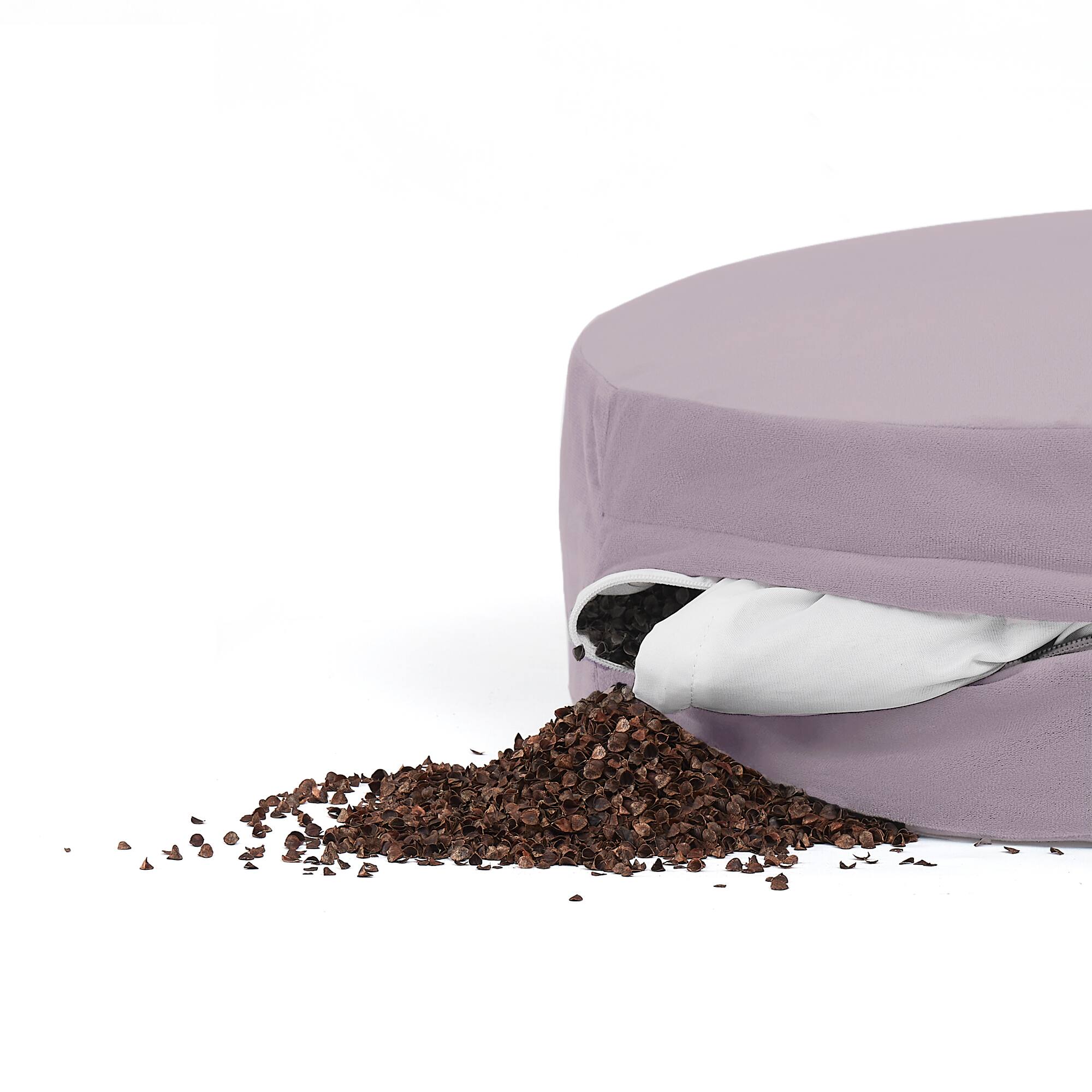 Angle. Sweet Home Collection - Meditation Cushion, Round Yoga Pillow with carrying handle - Lavender.