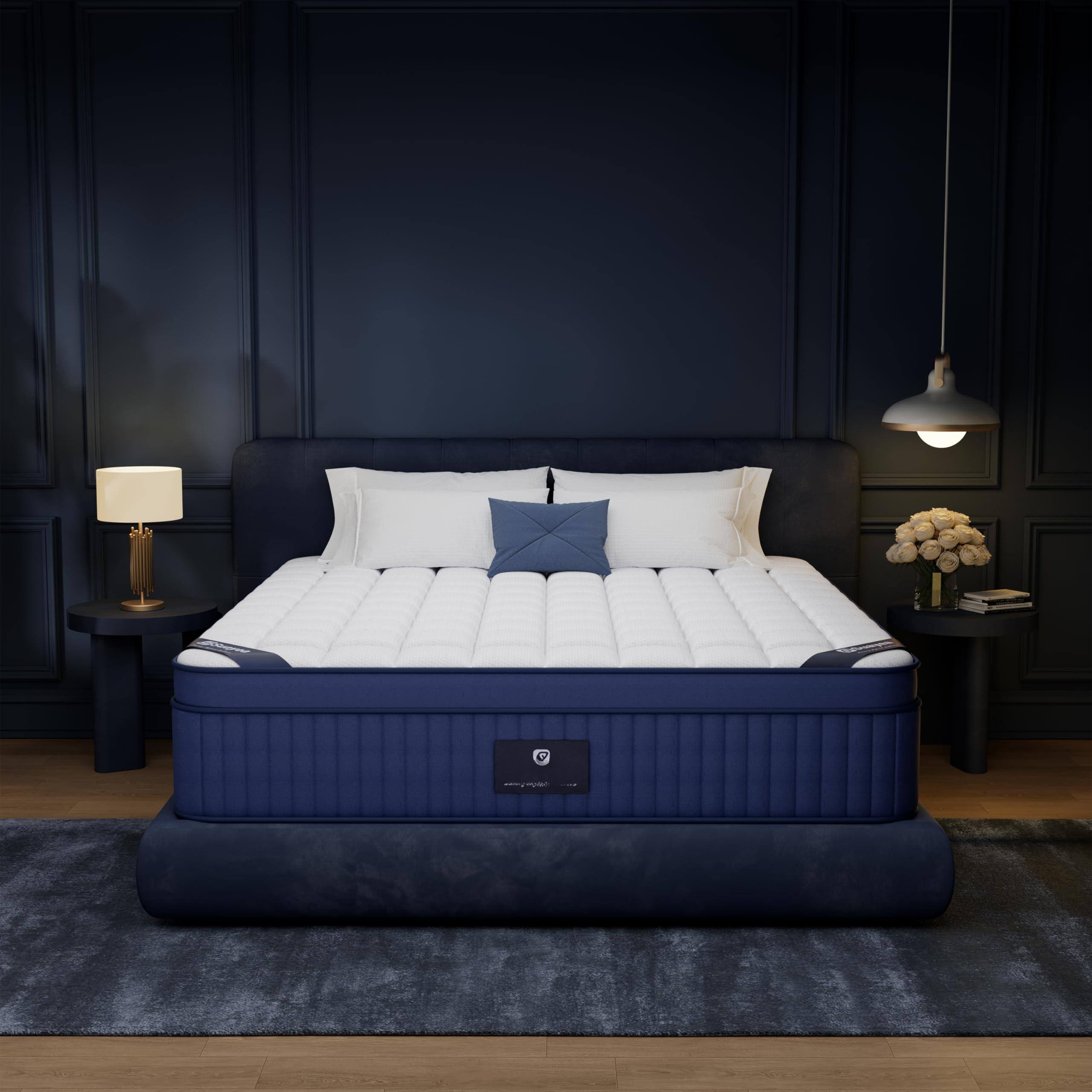 Angle. Alchemy Casas - Queen Size Mattresses Mattress In A Box Medium Pocket Spring And Gel Memory Foam For Superior - Full 12 Inch.