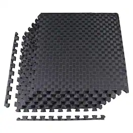 BalanceFrom Fitness - Foam Interlocking Exercise Floor Mat, 24 Square Feet - Black