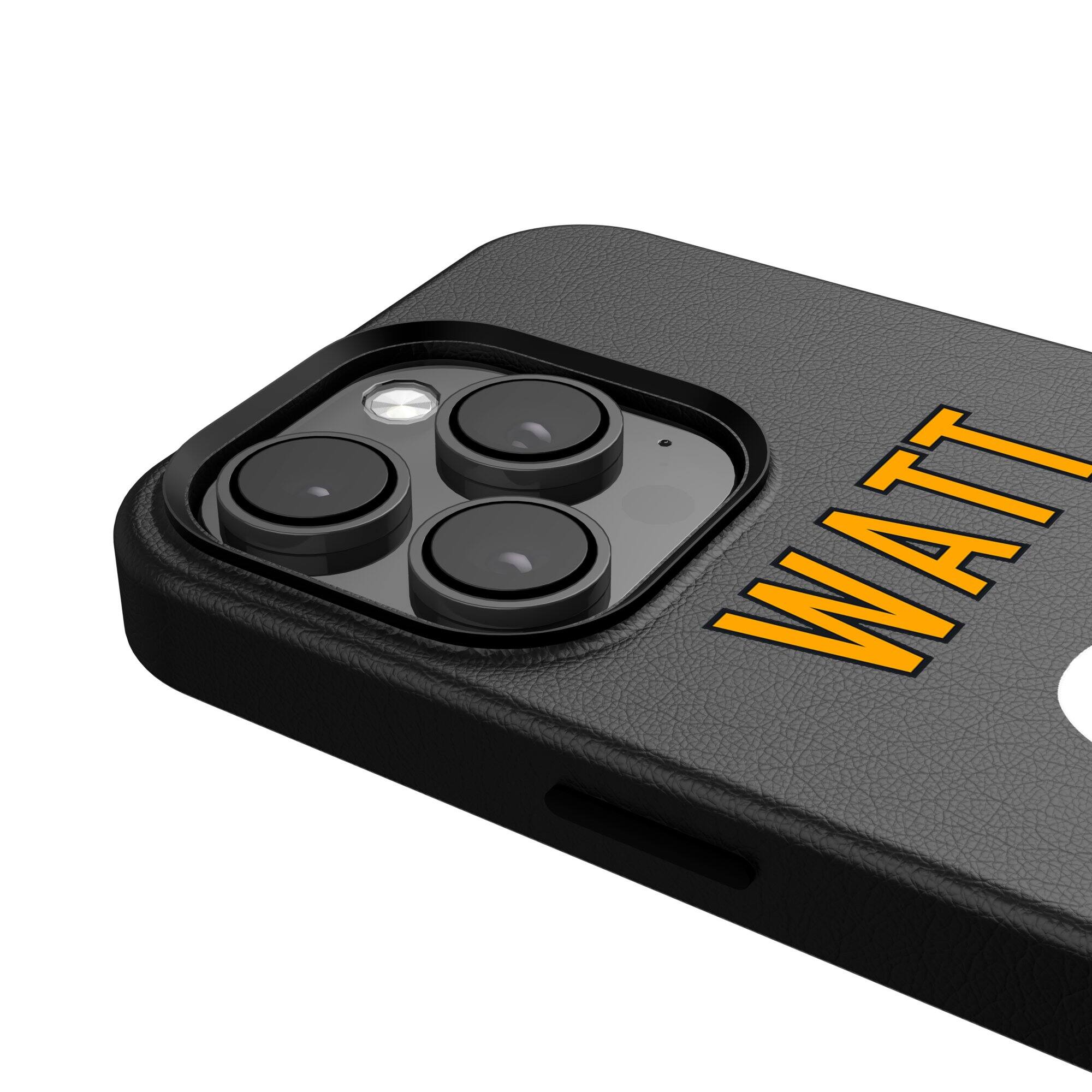 Alt View 3. Keyscaper - T.J. Watt Pittsburgh Steelers iPhone Magnetic Bump Case - 15 - Black.