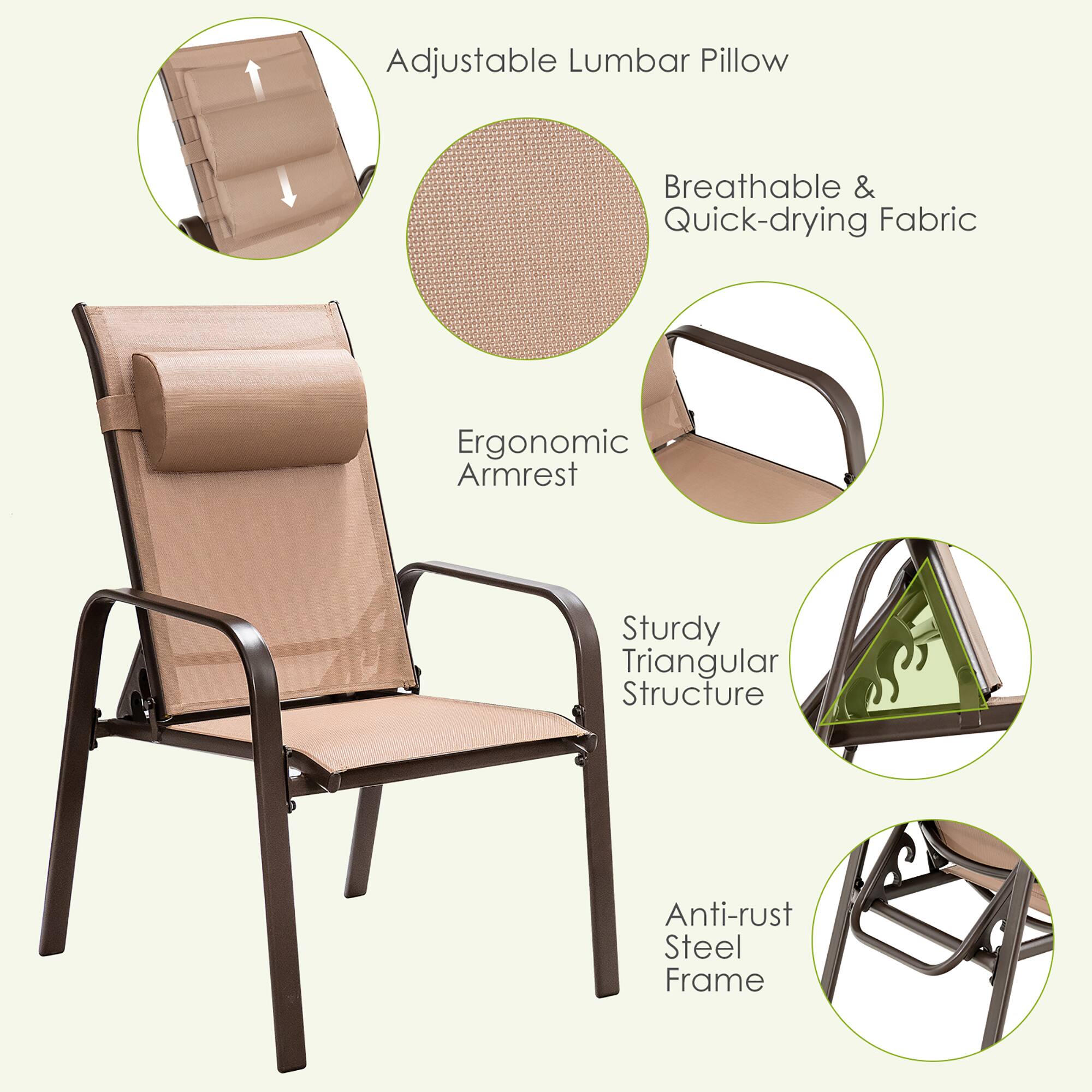 Adjustable Lumbar Pillow, Breathable & Quick-drying Fabric, Ergonomic Armrest, Sturdy Triangular Structure, Anti-rust Steel Frame