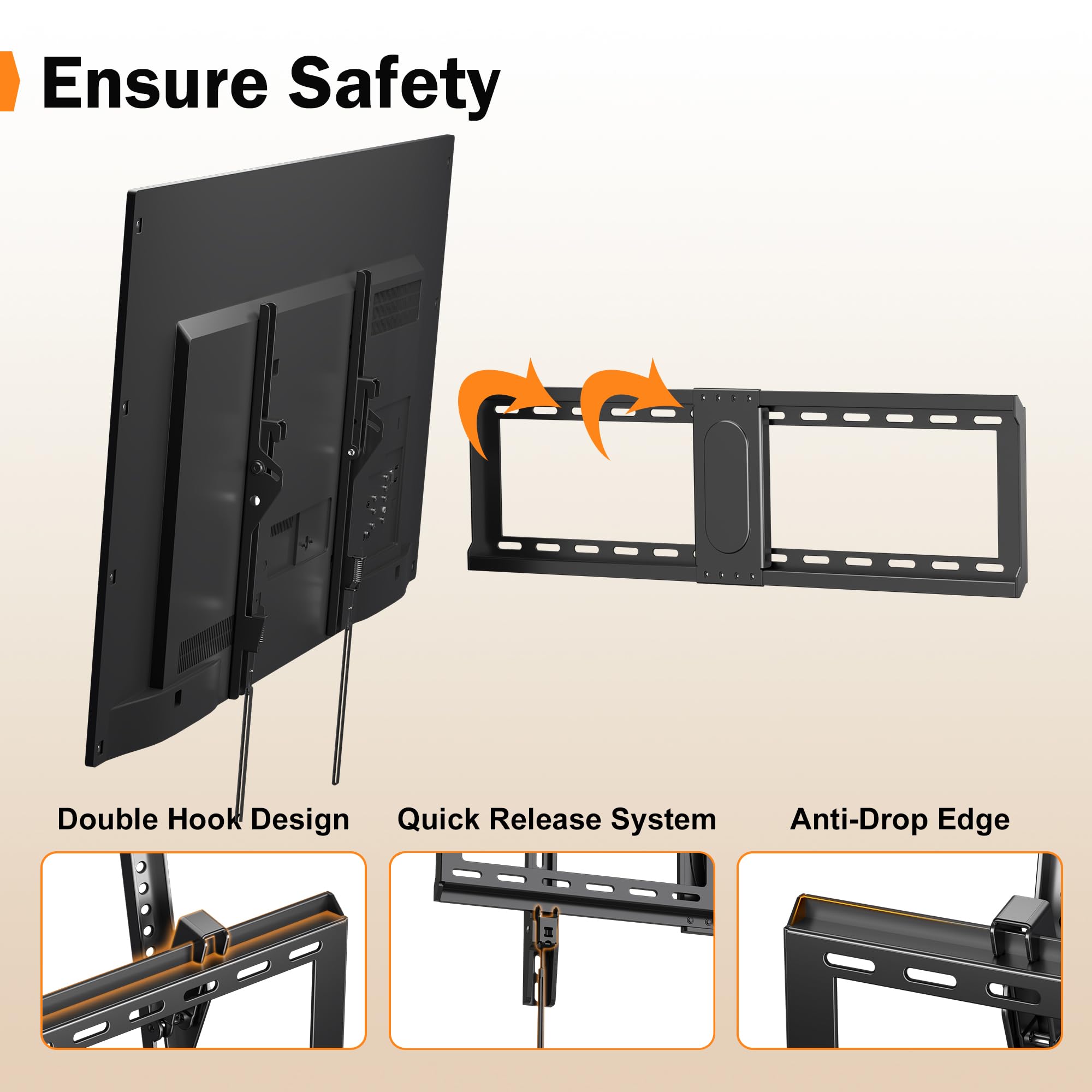 Ensure Safety

- Double Hook Design
- Quick Release System
- Anti-Drop Edge
