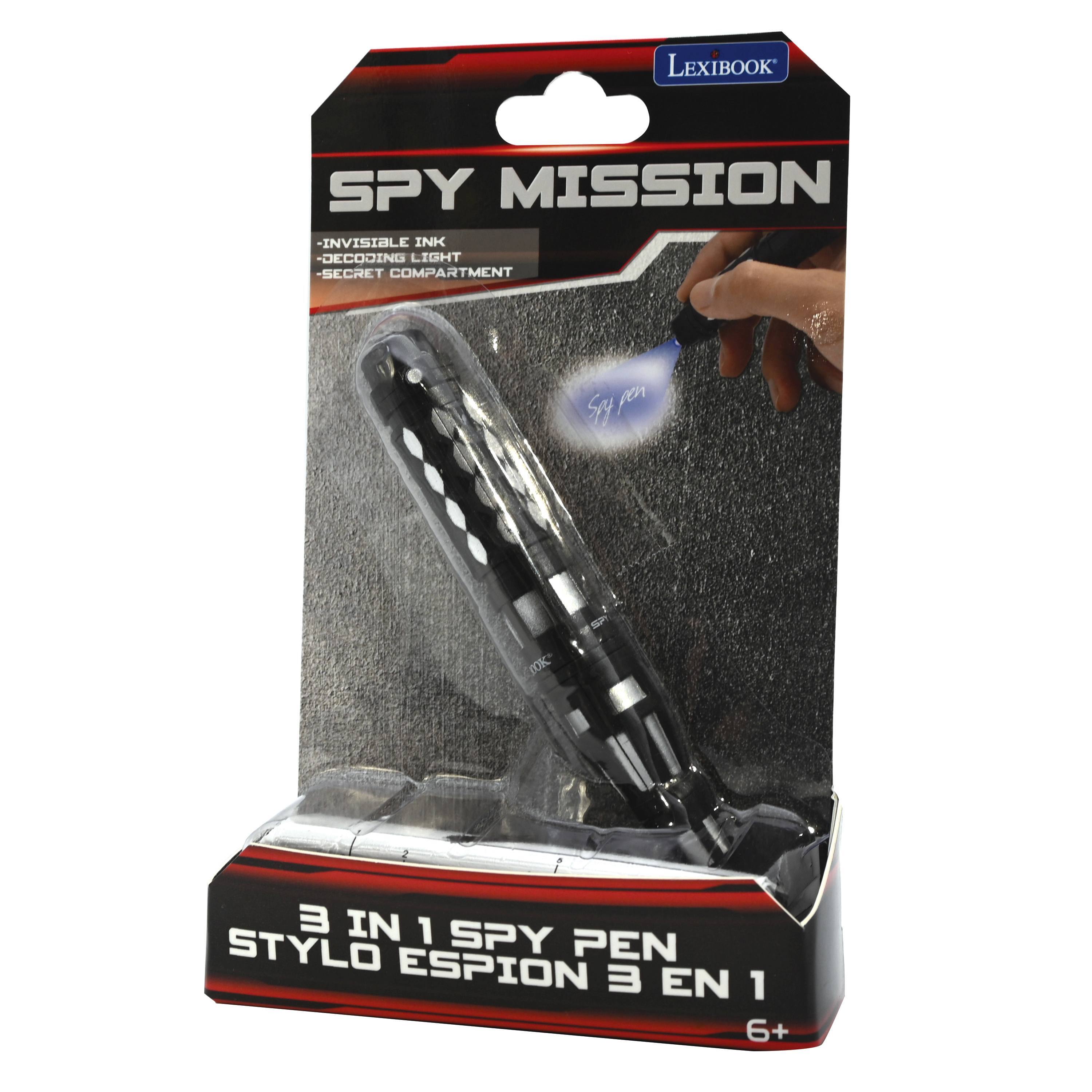 LEXIBOOK SPY MISSION INVISIBLE INK DECODING LIGHT SECRET COMPARTMENT 3 IN 1 SPY PEN ESPION 3 EN 1 6+