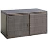 Front. Costway - Costway 73 Gallon Garden Patio Rattan Storage Container Box Bin Shelf - Mix Brown.