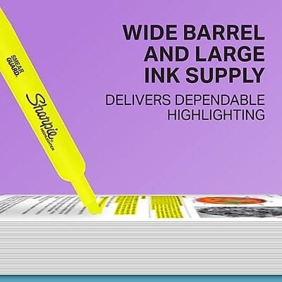 GUARD Sharpie HIGHLIGHTER  
WIDE BARREL AND LARGE INK SUPPLY  
DELIVERS DEPENDABLE HIGHLIGHTING