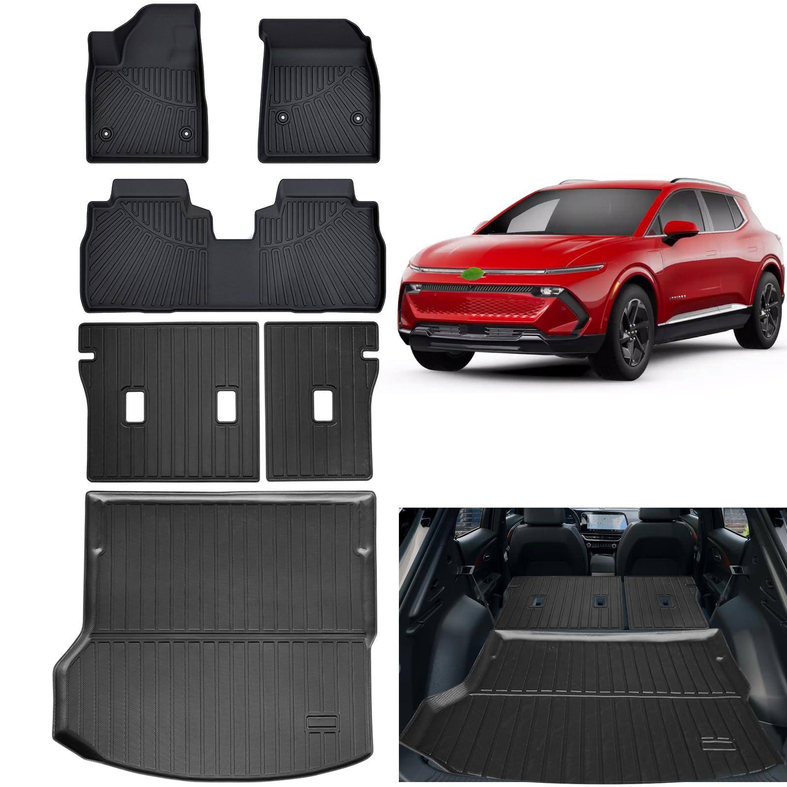 Front. Dazzling Pops - Floor Mats Trunk Mat rest 2025 Chevrolet Chevy Tahoe 7 Seats 2 Row Bucket Seat gmc Yukon not Fit Yukon Xl - 24-26|Equinox EV|Full set.