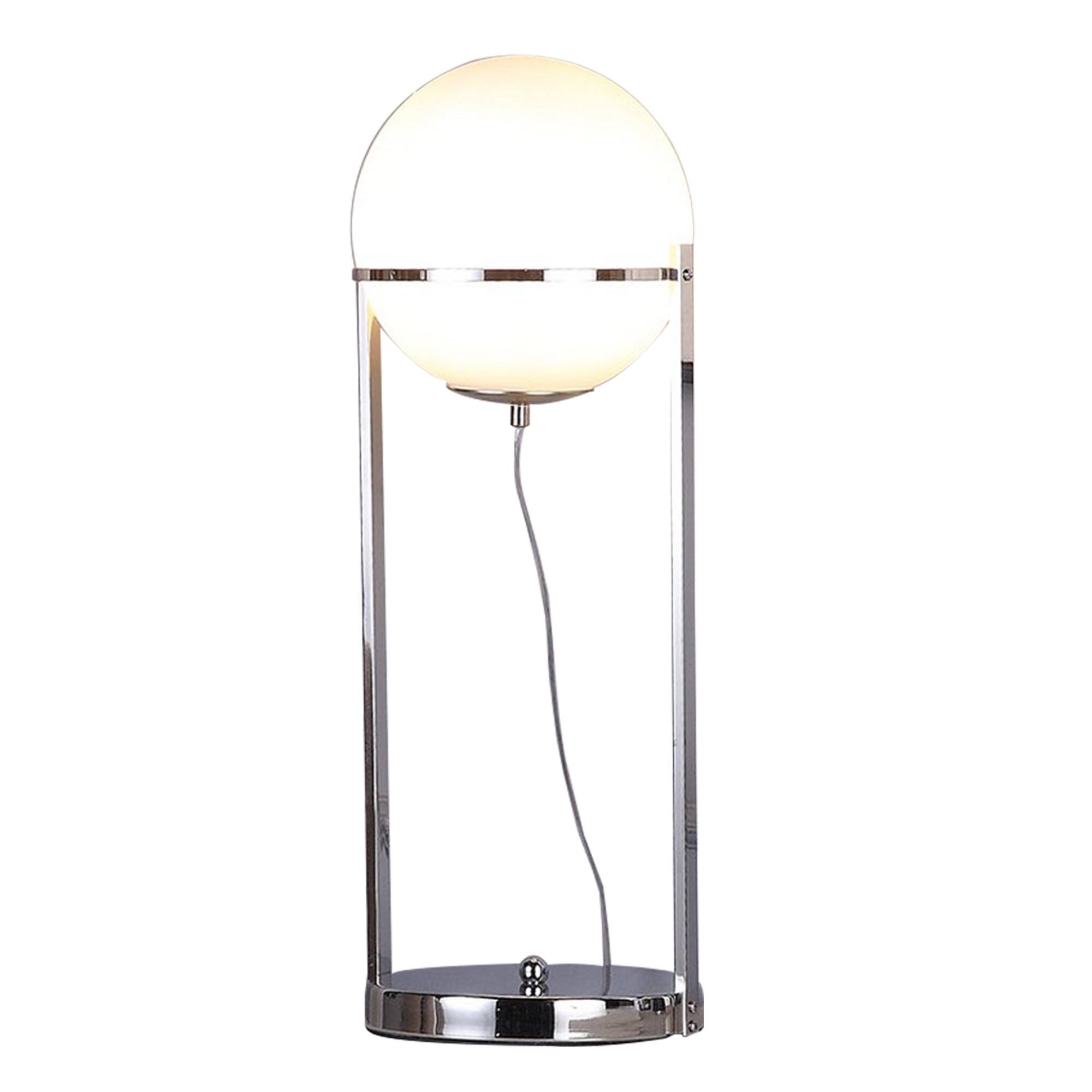 Front. Manhattan Lane - Jim 22 Inch Table Lamp, LED Light, Metal Body, Modern Globe Shade - Silver.