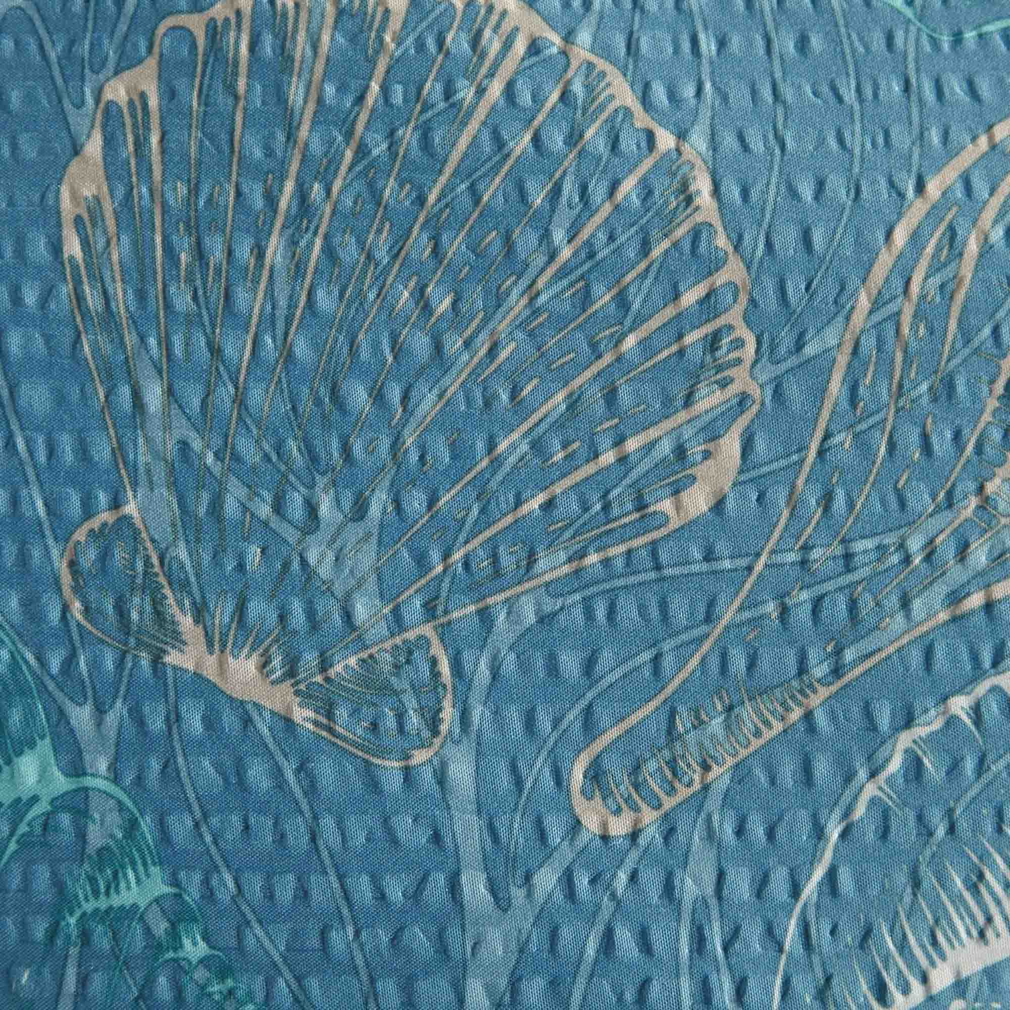Alt View 2. Shavel Home Products - Seersucker Comforter Set, Twin, Sea Shells - Sea shells.