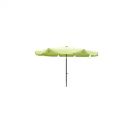 International Caravan - Outdoor 10 Foot Aluminum Umbrella with Flaps - Light Green